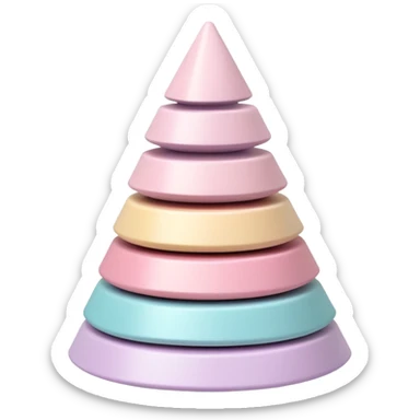 pastel pink stacking pyramid toy for babies and toddlers sticker