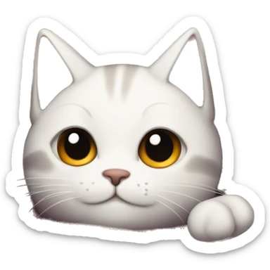 cozy cat curled up snuggling with a warm blanket sticker