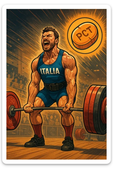 Powerlifter in gara che fa record grazie alla sua "PCT" in italiano sticker