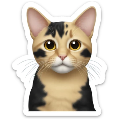 black and blonde toitose cat sticker