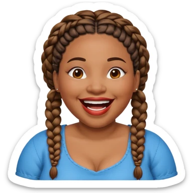 Plus size Black woman with braids laughing sticker