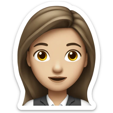 Long brown hair girl banker white skin sticker