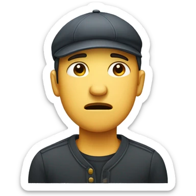 Crying man with a flat cap sticker