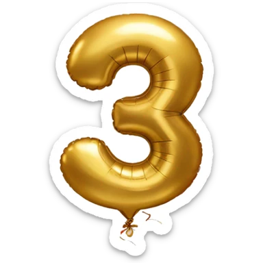 Golden balloon number 5 sticker