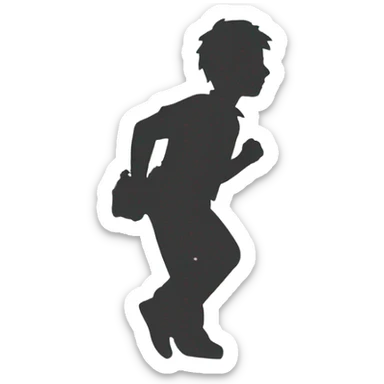 Climbing man silhouette side profile style of emoji sticker