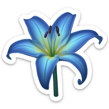 Blue Lily flower sticker