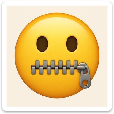 yellow face with zipper mouth sticker