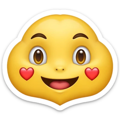 hybrid emoji with heart eyes and drool, expressing love and longing sticker