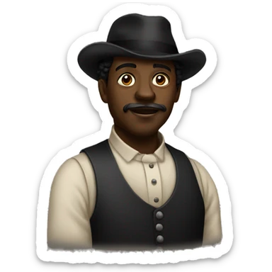 a black worker in 19th century  sticker