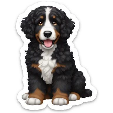 Bernedoodle mostly black sticker