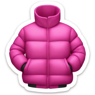 hot pink puffer jacket isolated  sticker