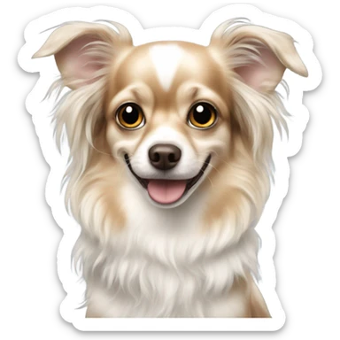 Long haired Merle Chihuahua heavily spotted sticker