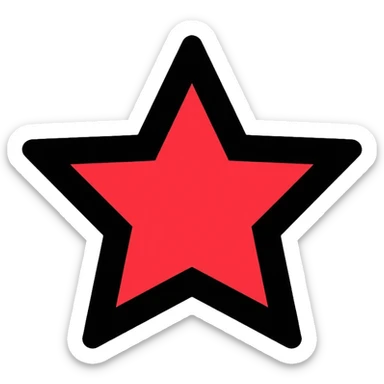 minimal red star logo, simple clean lines sticker
