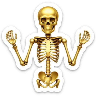 Skeleton made out of gold sticker