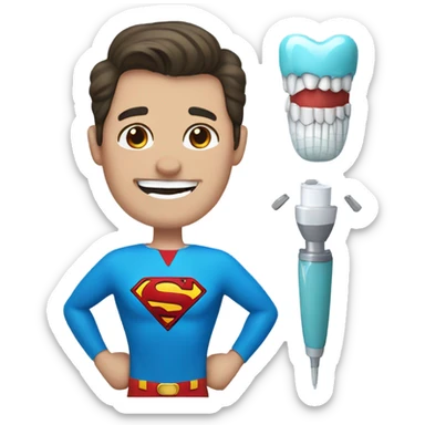 Superman as a dentist  sticker