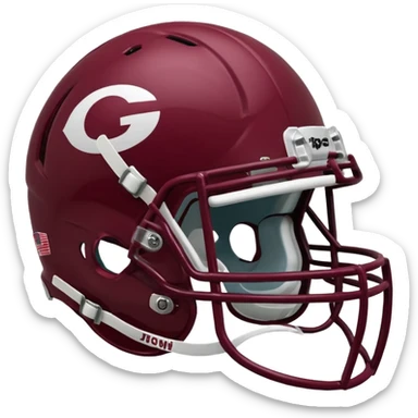 College football player helmet in maroon color sticker