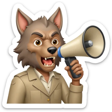 Old times werewolf film director with megaphone sticker