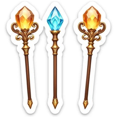 Three magical Wands sticker