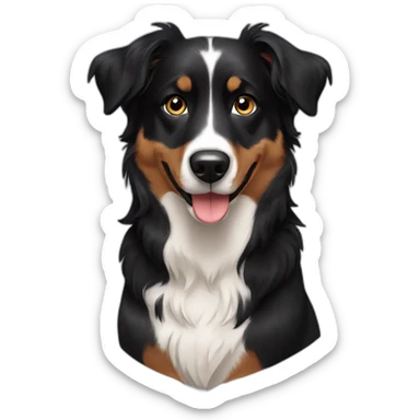 black dog mixed breed Australian Shepherd sticker