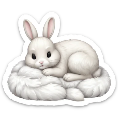 fullbody sleeping bunny  ios 16 very cute slay prada sticker