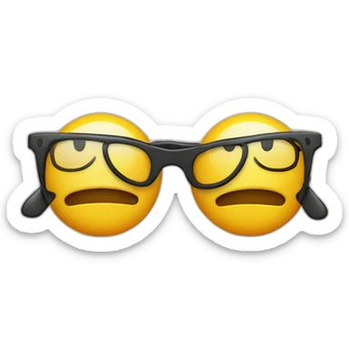 two smiley emojis side byside one with glasses, smiling the other frowning sticker