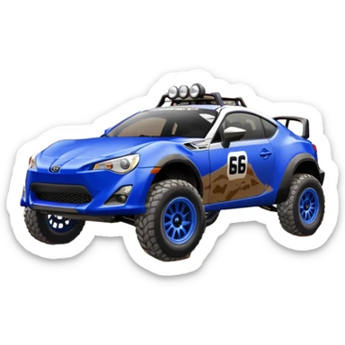 2013 scion fr-s ultramarine off road 4wd monster Baja dessert stadium racer number 86 with long travel suspension  sticker