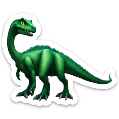 alien dinosaur black scales green eyes sticker