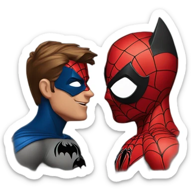 Spider-man and Batman conversation sticker