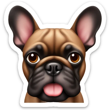 bouledogue français noir avec pattes marron sticker