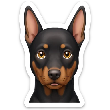 Dobermann hängeohren sticker