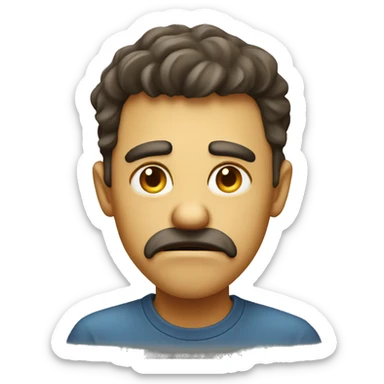 Disgusted nauseous face sticker