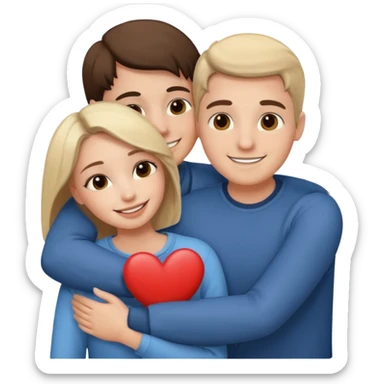 a loving couple and a friend sticker