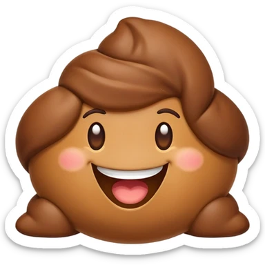 An emoji poo having an emoji poo sticker
