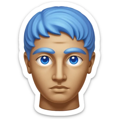 ancient greece marble sculpture head blue aura around it sticker