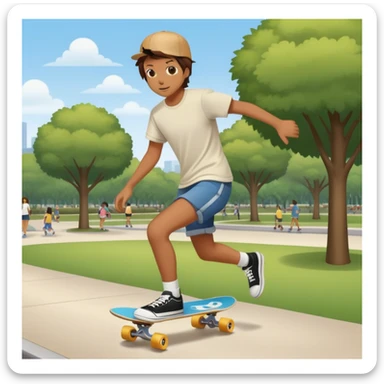 skateboarding at a park sticker