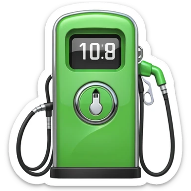 gas pump vs. EV plug. sticker