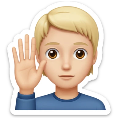 straight face with hand sideways sticker