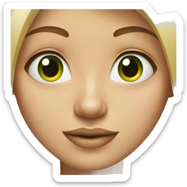 Girl with long straight blonde hair green eyes and filled lips sticker