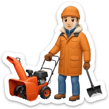 Man with Snowblower sticker