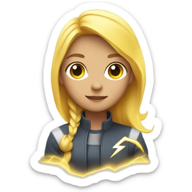 girl with lighting bolt on jet sticker