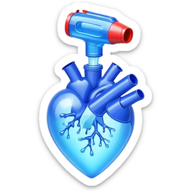 Water gun shooting through a heart made of handa sticker