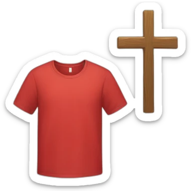 Red T shirt with cross on it sticker
