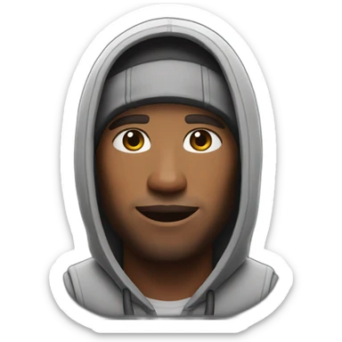 create a fortnite skin with brown hair and black hoodie sticker