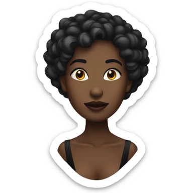 femme noir qui fait un bisous sticker