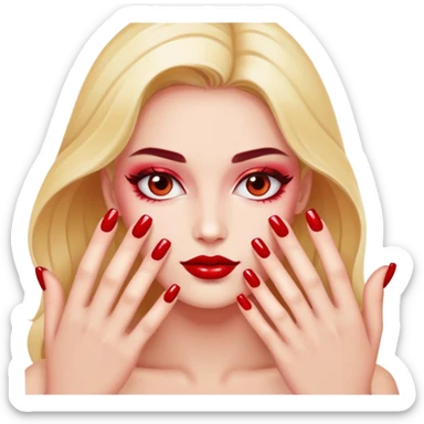 Unhas pintadas vermelho sticker