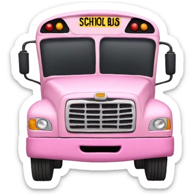 A pink school bus sticker