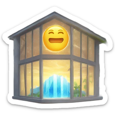 Fachada de cristal que genera energia con el sol sticker