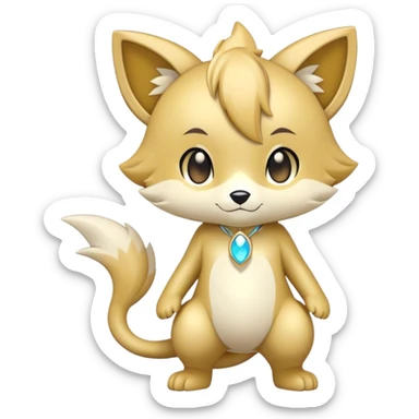 Shiny Cool Chibi Anthro Sona Fakemon Full Body sticker