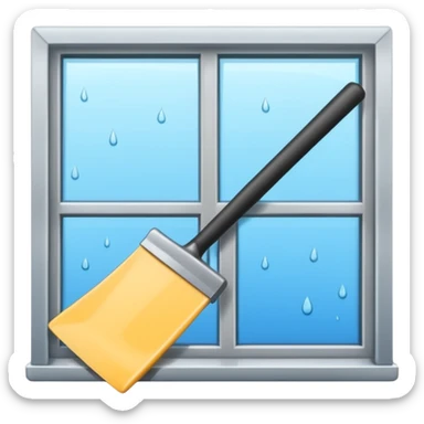 a squeegee on a window sticker