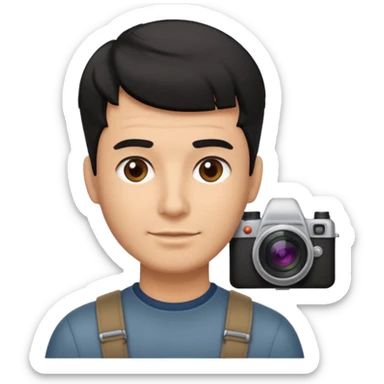 fotografo com cabelo degradado toupet cor do cabelo preto sticker